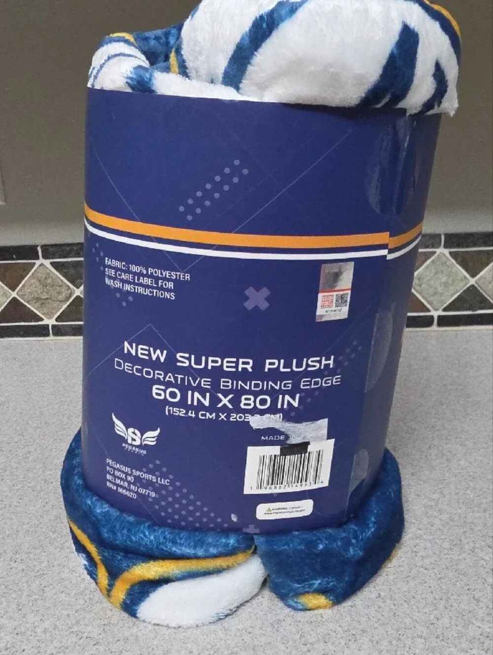 West Virginia Mountaineers Ultra Soft Blue and Gold Tailgate Blanket